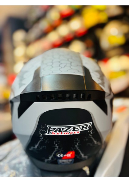 Fazer Risky Siyah Vizör Matt Grey Full Face Güneş Vizörlü Motosiklet Kaskı indirimleri