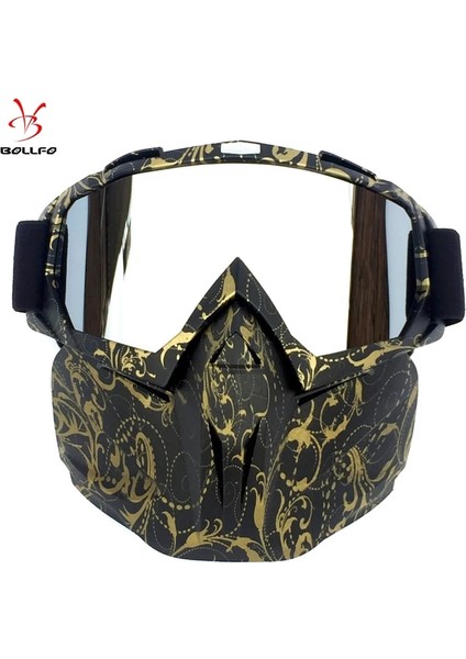 HXSBF65803 Stili Bollfo Kayak Snowboard Gözlükleri Kar Araci Kayak Gözlüğü Rüzgar Geçirmez Kayak Cam Motokros Ağız Filtreli Güneş Gözlüğü Earware (Yurt Dışından)