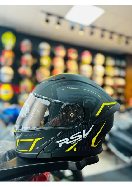 Fazer Matt Black Grey Yellow Çene Açılır Güneş Vizörlü Motosiklet Kaskı fiyatları