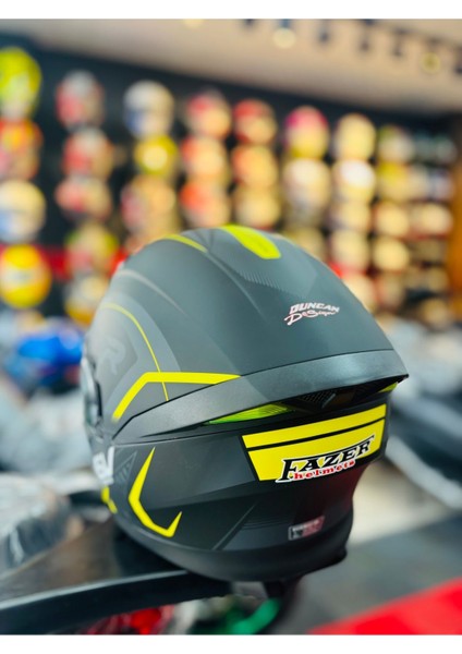 Fazer Matt Black Grey Yellow Çene Açılır Güneş Vizörlü Motosiklet Kaskı modelleri