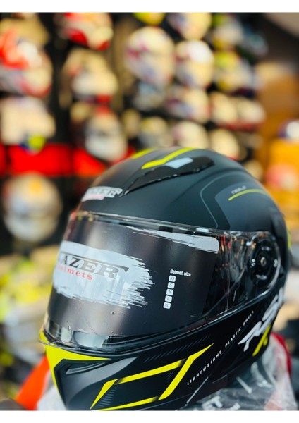 Fazer Matt Black Grey Yellow Çene Açılır Güneş Vizörlü Motosiklet Kaskı fırsatları