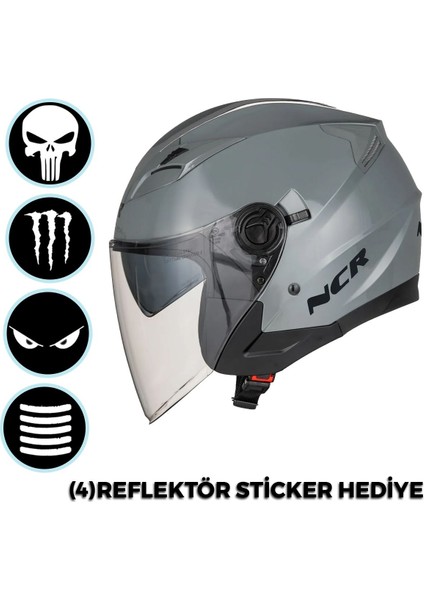 Jet Çenesiz Nardo Gri Kask (Ece Belgeli)