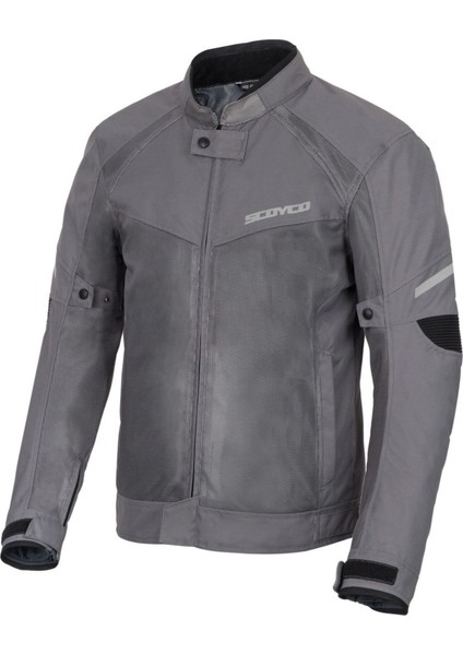 JK-118 Motosiklet Fileli Erkek Montu Yazlık Gri 2x-Large