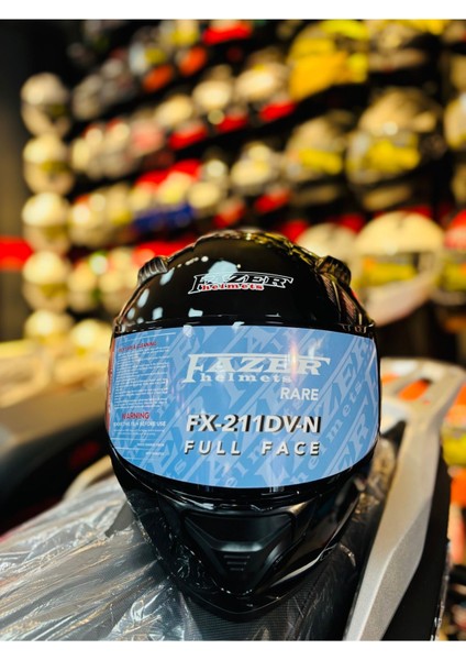 Fazer Siyah Vizör Shin Black Full Face Güneş Vizörlü Motosiklet Kaskı