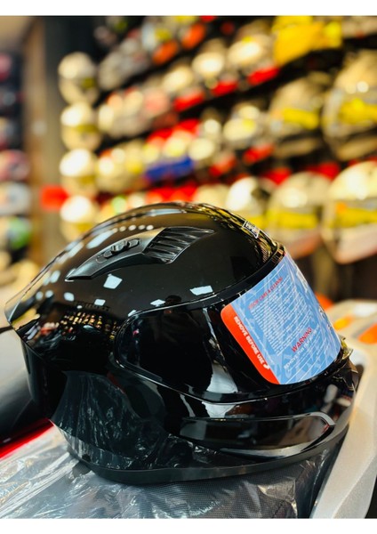 Fazer Siyah Vizör Shin Black Full Face Güneş Vizörlü Motosiklet Kaskı indirimleri