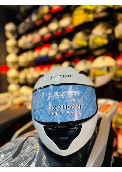 Fazer Siyah Vizör Shin Wihite Full Face Güneş Vizörlü Motosiklet Kaskı fiyatları