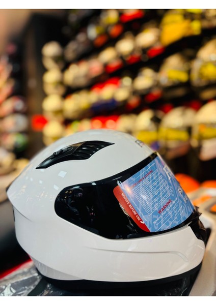 Fazer Siyah Vizör Shin Wihite Full Face Güneş Vizörlü Motosiklet Kaskı fırsatları