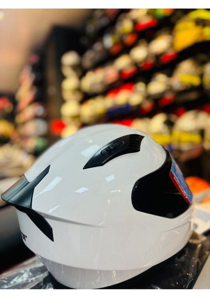 Fazer Siyah Vizör Shin Wihite Full Face Güneş Vizörlü Motosiklet Kaskı indirimleri