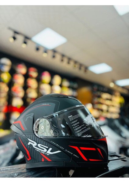 Fazer Mat Black Gray Red Çene Açılır Güneş Vizörlü Motosiklet Kaskı