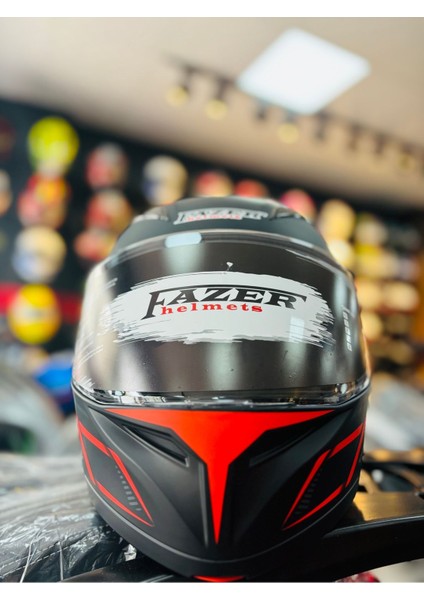 Fazer Mat Black Gray Red Çene Açılır Güneş Vizörlü Motosiklet Kaskı fiyatları