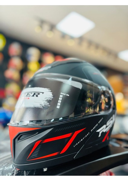 Fazer Mat Black Gray Red Çene Açılır Güneş Vizörlü Motosiklet Kaskı fırsatları