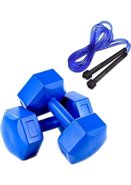 Çok Renkli Dambıl 2x5 kg Dambıl Seti Dumbbell Atlama Ipi Hediyeli LYT-15498D 2 x 5 kg Dambıl Seti P