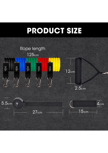 100LBS-16PCS-RENK A Stili Adet Fitness Direnç Tüp Bandı Yoga Salonu Streç Çekme Halatı Egzersiz Eğitimi Genişletici Kapı Çapa Kolu Ayak Bileği Kayışı (Yurt Dışından) fırsatları