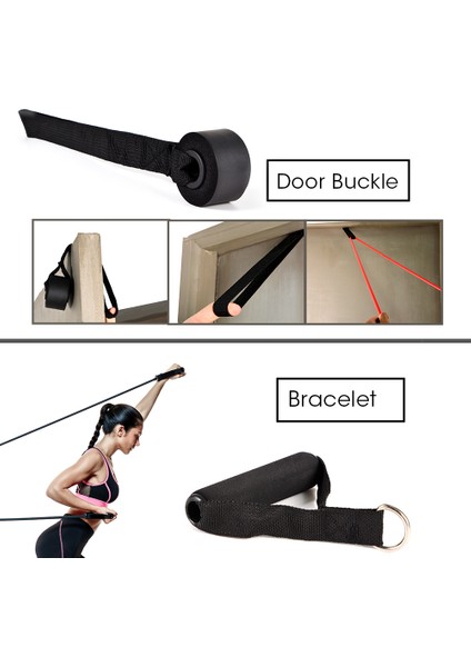 100LBS-16PCS-RENK A Stili Adet Fitness Direnç Tüp Bandı Yoga Salonu Streç Çekme Halatı Egzersiz Eğitimi Genişletici Kapı Çapa Kolu Ayak Bileği Kayışı (Yurt Dışından) indirimleri