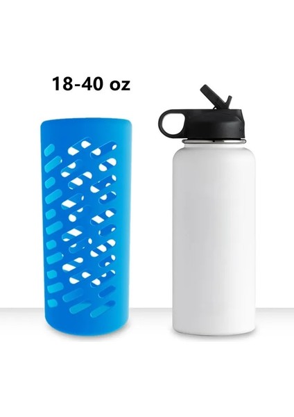 18OZ Mavi Stil 1 Adet Şişe Koruyucu Kapak Silikon Kaymaz Çizmeler Kollu Bardak Kapağı Oz Hydro-Flask Flask Su Şişesi Için (Yurt Dışından)