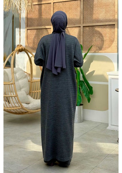 Uzun Tunik ve Pantolon Ikili Triko Takım 12157 Füme fiyatları