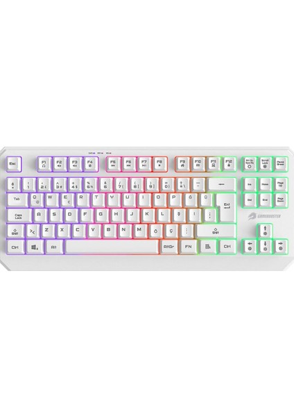 G75 Elya Rainbow Aydınlatmalı Beyaz Tkl Membrane Oyun Klavyesi