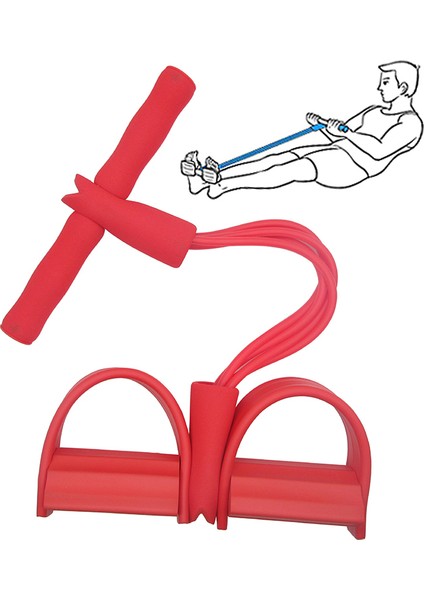 Kırmızı Stil Fitness Sakız 4 Tüp Direnç Bantları Lateks Pedal Egzersiz Cihazı Mekik Çekme Halatı Genişletici Elastik Bantlar Yoga Ekipmanı Pilates XA142A (Yurt Dışından)