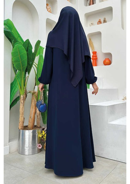 Fermuarlı Kol Manşetleri Büzgülü Mevlana Ferace 6007 Lacivert fiyatları