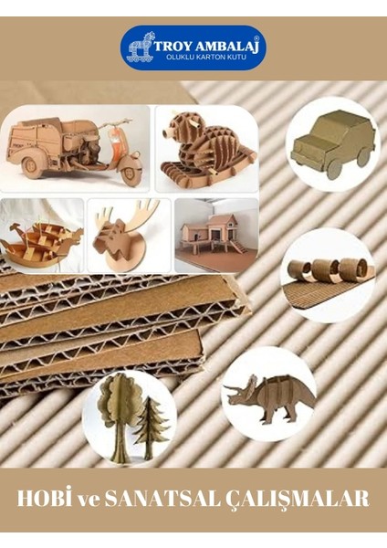 70X100CM Oluklu Mukavva (10ADET) 6mm Karton (Proje-Puzzle-Tuval-Maket-Okul-Hobi-Çerçeve Kartonu)