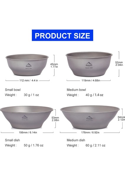 Küçük Tabak Stili Widesea Kamp Ultralight Titanyum Kase Tabağı Tava Sofra Seti Çok Boyutlu Salata Barbekü Çanak Açık Akşam Yemeği Seyahat Tencere Fincan (Yurt Dışından) modelleri