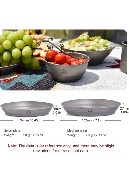 Küçük Tabak Stili Widesea Kamp Ultralight Titanyum Kase Tabağı Tava Sofra Seti Çok Boyutlu Salata Barbekü Çanak Açık Akşam Yemeği Seyahat Tencere Fincan (Yurt Dışından) fırsatları