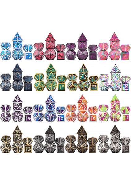 Wp9 Stili Masa Üstü Rpg'ler Için Çantalı Katı Metal Çokyüzlü Zar Masa ve Kart Oyunları D4 D6 D8 D10 D% D12 D20 (Yurt Dışından) modelleri