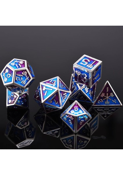 Wp9 Stili Masa Üstü Rpg'ler Için Çantalı Katı Metal Çokyüzlü Zar Masa ve Kart Oyunları D4 D6 D8 D10 D% D12 D20 (Yurt Dışından) fırsatları