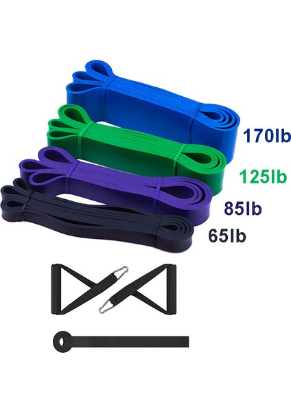 Siyah ve Kulp Stili Fitness Bandı Elastik Bantları Yukarı Çekin Kauçuk Direnç Döngüsü Güç Bandı Seti Evde Spor Salonu Egzersizi Genişletici Antrenmanı Güçlendirin (Yurt Dışından) modelleri