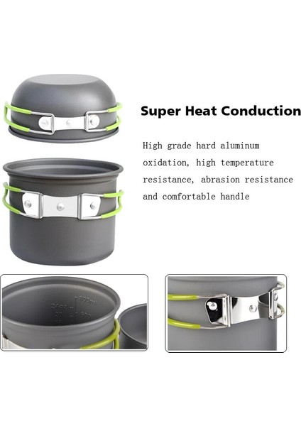 Sofra Takımı Tarzı Kamp Tencere Açık Pişirme Seti Isı Ocak Seyahat Sofra Turist Mutfak Pot Gereçler Kamp Ekipmanları (Yurt Dışından) modelleri