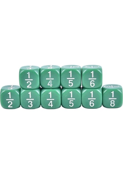 Yeşil Stil Fraksiyonel Zar Akrilik Zar Numarası Zar Eğitici Çocuklar Matematik Oyuncaklar Çocuklar Için Parti Masa Oyunları (Yurt Dışından)