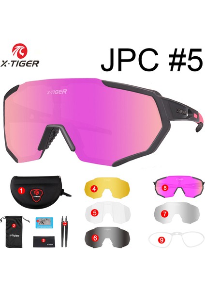 JPC05-5 Lens Stili X-Tıger Polarize Spor Bisiklet Güneş Gözlüğü Yol Bisiklet Gözlükleri Dağ Bisikleti Bisiklet Sürme Koruma Gözlükleri Gözlük Lens (Yurt Dışından)