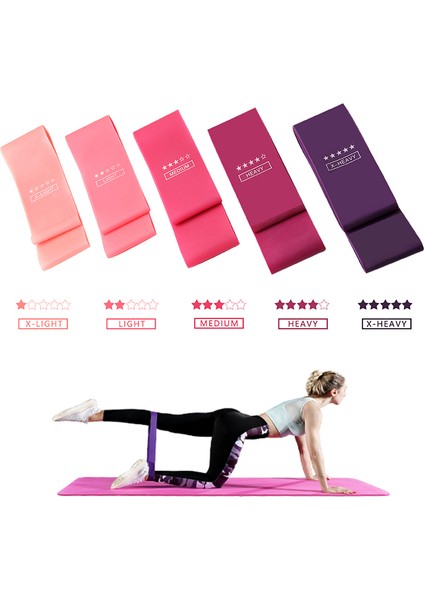 Kırmızı Stil Fitness Direnci Lastik Bantlar Için Elastik Bantlar Set 5 Seviye Eğitim Fitness Sakız Pilates Spor Salonu Crossfit Egzersiz Ekipmanları (Yurt Dışından) modelleri