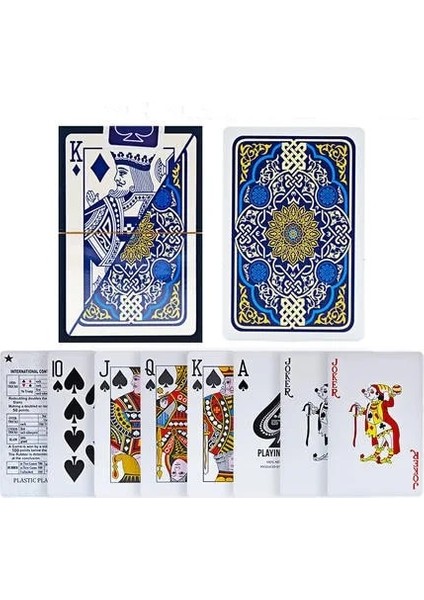 6828 Mavi Stil Yeni Oyun Kartları Plastik Bakara Texas Hold'em Poker Kartları Pvc Poker Masa Oyunları Kırmızı ve Mavi Su Geçirmez Giyilebilir Kart Oyunu (Yurt Dışından)