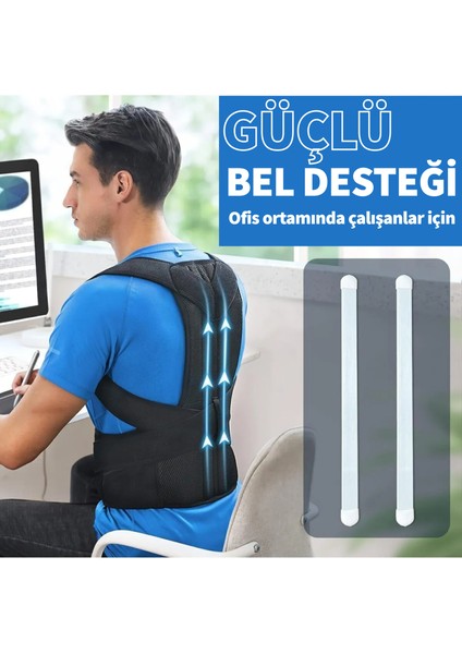 Kadın Erkek Dik Duruş Korsesi Dik Durmak Oturmak Yürümek için Kamburlukk Kifozz Skolyozz Önleyici Çift Balenli Sırt Korse