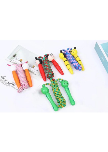 Kırmızı Stil Çocuklar Atlama Ipleri Güzel Karikatür Ahşap Saplı Ip Atlama Ipi Örgülü Dolaşmayan Ip Fitness Spor Ip Atlama Ipleri (Yurt Dışından) fırsatları