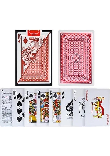 6939 Kırmızı Stil Yeni Oyun Kartları Plastik Bakara Texas Hold'em Poker Kartları Pvc Poker Masa Oyunları Kırmızı ve Mavi Su Geçirmez Giyilebilir Kart Oyunu (Yurt Dışından)