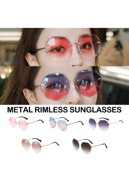 Mavi Stil Vintage Moda Degrade Güneş Gözlüğü Kadın Okyanus Su Kesim Kesilmiş Lens Elmas Yuvarlak Tapınaklar Güneş Gözlükleri Kadın UV400 (Yurt Dışından) fırsatları