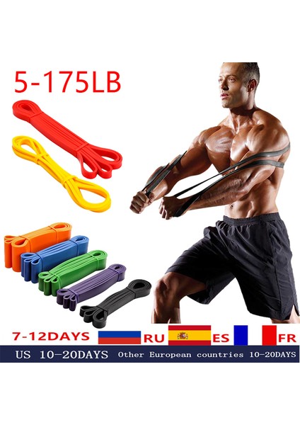 65-175 Lb Mavi Stil Direnç Bandı 208CM Uzun Egzersiz Bantları Spor Için Pull Up Yoga Streç Genişletici Döngü Fitness Bandı Eğitim Elastik Kauçuk Sakız (Yurt Dışından)