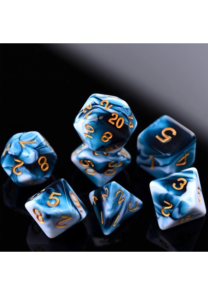 8A3 Stili 56 Parça Çokyüzlü Zar Iki Tonlu Girdap 7-Die Seti Masa Oyunları Için Dnd D4 D6 D8 D10 D% D12 D20 (Yurt Dışından) modelleri