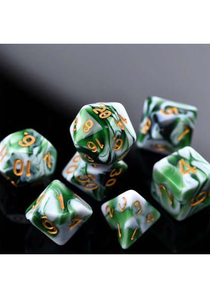 8A3 Stili 56 Parça Çokyüzlü Zar Iki Tonlu Girdap 7-Die Seti Masa Oyunları Için Dnd D4 D6 D8 D10 D% D12 D20 (Yurt Dışından) fırsatları