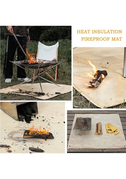 No.2 Tarzı Ateş Çukuru Battaniye Ateş Çukuru Mat Yanmaz Kamp Sobası Izgara Mat Battaniye Zemin Veranda Güverte Çim Kamp Alanı Fiberglas Köz Mat (Yurt Dışından) indirimleri
