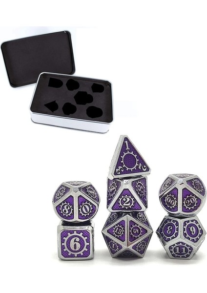 As Picture Shows Steampunk Tarzı Metal Zar Seti, Metalik Rol Yapma Dnd Oyunu D&d D&d Oyunu Rol Yapma Için Metal Kasalı D&d Zar (Yurt Dışından)