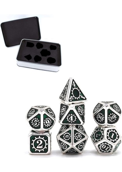 As Picture Shows Steampunk Tarzı Metal Zar Seti, Metalik Rol Yapma Dnd Oyunu D&d D&d Oyunu Rol Yapma Için Metal Kasalı D&d Zar (Yurt Dışından) modelleri