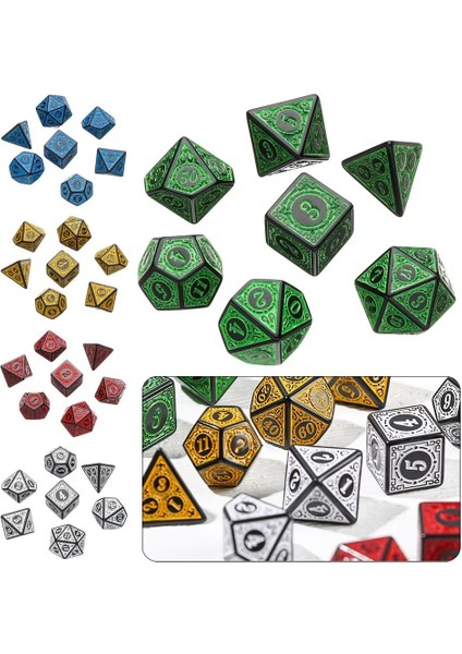 B1 Stili 7-Die Çok Taraflı Zar Seti Oyunu Zar Trpg Dnd Çokyüzlü D4 D6 D8 D10 D12 D20 Zar Tahta Kart Oyunu Matematik Oyunu Aksesuarları (Yurt Dışından)