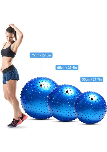 45CM-MAVI Tarzı 45CM Mmm Dikenli Masaj Topu Spor Yoga Topları Noktası Fitness Salonu Dengesi Fitball Egzersiz Pilates Egzersizi (Yurt Dışından) indirimleri