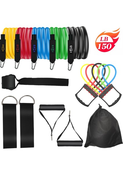 Yeşil 10 Lb Stili Direnç Bantları Çekme Halatı Spor Seti Egzersiz Fitness Bantları Lastik Tüpler Bant Streç Eğitimi Ev Spor Salonları Egzersiz Elastik (Yurt Dışından)