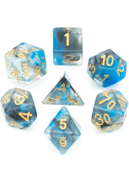 Mavi Siyah Stil Et Swirl Dnd Zar D&d Zar D4 D6 D8 D10 D% D12 D20 Çokyüzlü Oyunlar Zar Seti Masa Oyunları Için Mtg Rpg (Yurt Dışından)