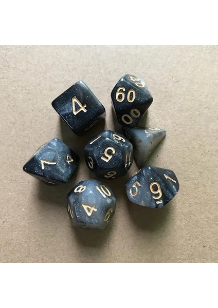 No.8 Stili Et Starry Sky Iki - Renkli Çok Taraflı Zar Seti Numarası Oyun Zar ve Çokyüzlü Zar Dnd Rpg D4-D Için (Yurt Dışından) modelleri