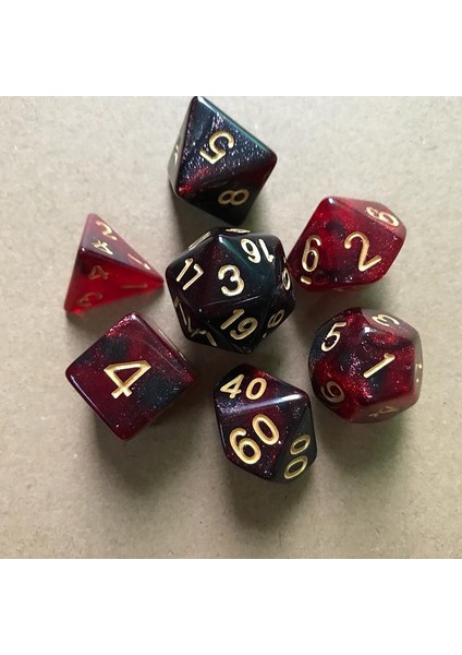 No.8 Stili Et Starry Sky Iki - Renkli Çok Taraflı Zar Seti Numarası Oyun Zar ve Çokyüzlü Zar Dnd Rpg D4-D Için (Yurt Dışından) fırsatları